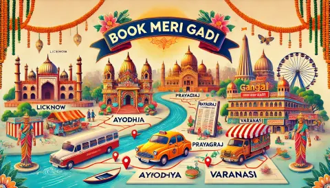 Lucknow Ayodhya Prayagraj Varanasi (3 Days BookMeriGadi Mahakumbh Special 2025)